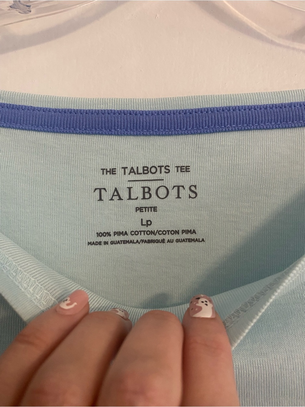 Talbots “The Talbots Tee” Aqua 3/4 Sleeve Top- Size Petite Large - Picture 2 of 3
